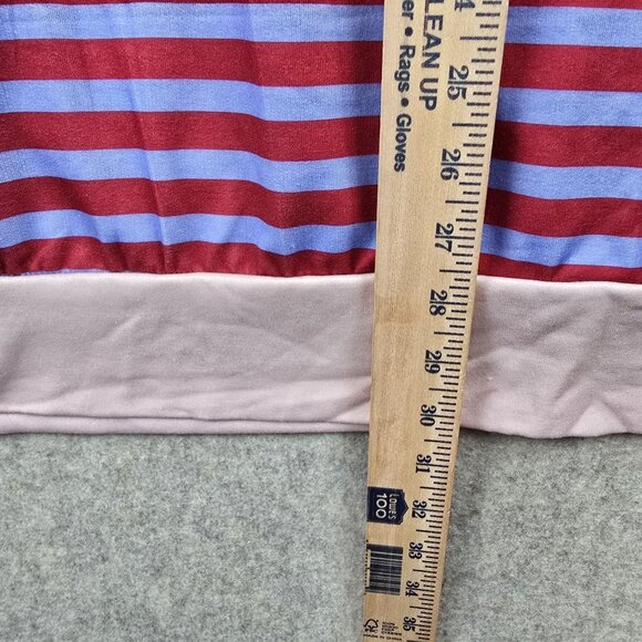 Striped Womens Plus Size 4XL Pullover Top Red & Blue Pink Trim Casual Polyester - Picture 4 of 5